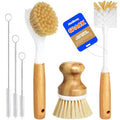 Holikme 6 Pack Dish Brush with Bottle Brush Scrub Brush Straw,Yellow - color: Yellow
