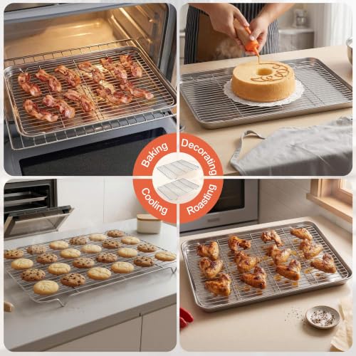 Homikit 2 Pack Cooling Rack, 18.9 *12.6 Inch XL Stainless Steel Baking Rack - size: 18.9*12.6 Inch