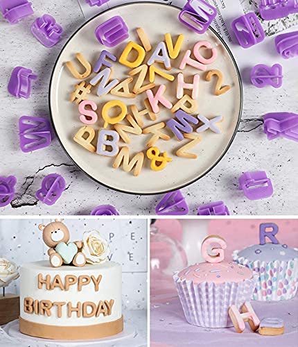 BlingKingdom 40 PCS Mini Alphabet Cookie Cutters, Fondant Letter Cutter Set
