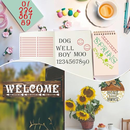 Letter Stencils for Painting, 40 Pcs 7 x 4 Inch for Wood Signs Quotes