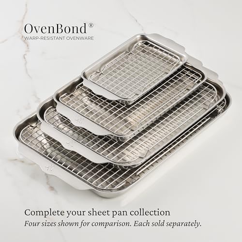 Hestan Provisions OvenBond Quarter Sheet Pan with Rack, Stainless Steel - size: Quarter – 9x12 inch