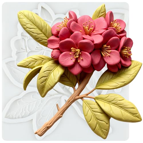Rhododendron Flower Silicone Mold Azalea Flower Fondant Mold - color: Style M