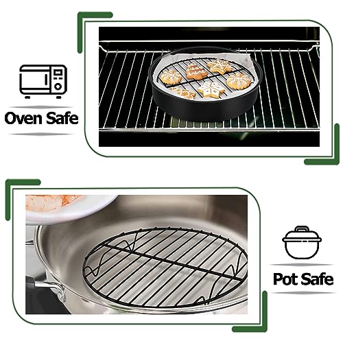 TeamFar Round Cooling Rack, 7.5" Non-stick Stainless Steel Baking Rack - size: 7.5‘’
