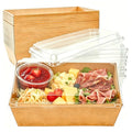 8"x6" Charcuterie Boxes, 50 Pack Charcuterie Boxes with Clear Lids, Large Disposable Take Out Bakery Boxes, To Go Containers for Charcuterie, Delicatessen, Sandwiches, Cookies, Salads (50, Brown) - color: Brown