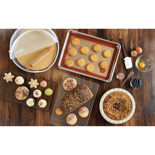 Mrs. Anderson's Baking Non-Stick Silicone Baking Mat - Reusable Oven Liner & Pastry Mat - For Breads, Cookies, Roasting & More - Baker’s Essentials - Heat-Resistant to 480°F - Baking Mat - color: Half