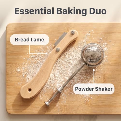 Bread Lame Dough Scoring knife and Flour Duster Sets with 5 Blades