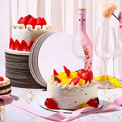 Potchen 50 Pack Cake Boards Round White Circle Cardboard Base,8 Inch - size: 8 Inch