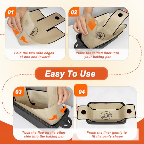 Silicone Bread Sling, Non‑Stick Reusable Loaf Pan Liner for Baking, 4‑Pack - color: Brown 4-pack
