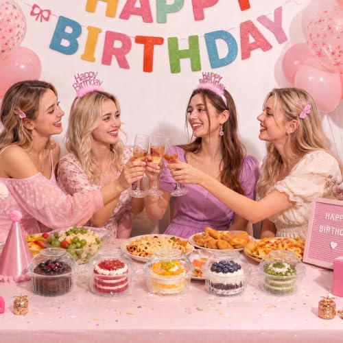 Bekith 150 Pack Individual Cupcake Containers, Plastic Cupcake Holder with Lid, Single Cupcake Boxes, Muffin Container for Party, Stackable