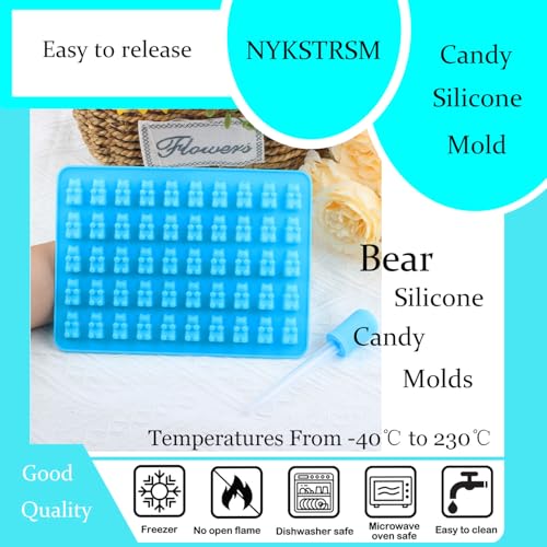 50 Cavity Bear Silicone Candy Molds - color: Style C