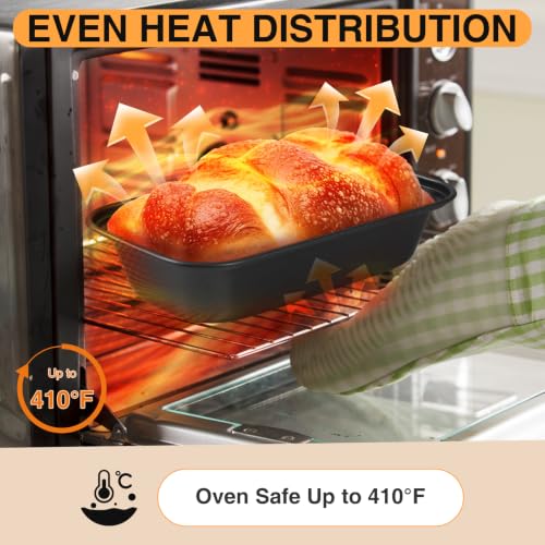 6 x 3 x 2 In Mini Loaf Pans for Baking Bread, Meatloaf, Bananas, Brownies - color: Black, size: Mini 6x3 Inch-8pack
