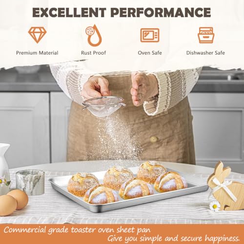 17.5"x13" Baking Sheet Pan(1Pc), Joyfair Stainless Steel Toaster Oven Tray - size: 17.5"x13"