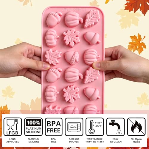 RIICFDD Fall Silicone Molds for Chocolate,2 Piece 36-Cavities Autumn Molds - color: Styl 2