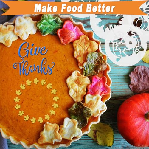 56 Pcs Thanksgiving Cookie Stencils for Royal Icing Cookie Decorating Kit - Small Fall Coffee Latte Art & Cupcake Cocktail Drink Food Baking Stencils - style: Thanksgiving