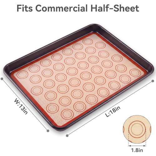 USLAI Macaron Silicone Baking Mats,18 x 13 Inch, 2 Pack - size: 18"L x 13"W