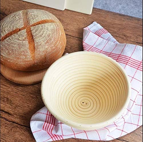 Sourdough Starter Kit of 9-Inch Round and 10-Inch Oval Banetton Proofing Baskets Complete Sourdough Bread Baking Supplies, Bread Lame + Dough Wisk + Stainless Steel Dough Scrapers + Cleaning Brush - style: Sourdough Kit
