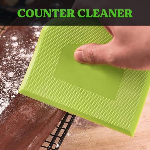SURDOCA Dough Scraper Bench Scraper - 3P 7.1x4.9" Plastic Flexible Bowl Scraper, Sharp Edge & Angles Cake Scraper. Non-Slip Bakeware Decorating Tools Sculpting & Modeling Tools - Blue+Green+Blue - color: Blue+Green+Blue, size: 18x12.5cm/7.1x4.9''