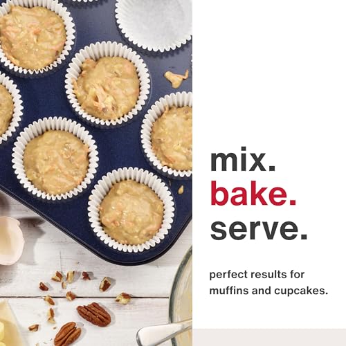 Zyliss E980200 Non-Stick 12 Hole Muffin Tin | Carbon Steel | Dark Blue | Baking Tins/Yorkshire Puddings/Mini Cake/Small Cakes | Dishwasher Safe | 5 Year Guarantee - style: 12 Hole Muffin Tin