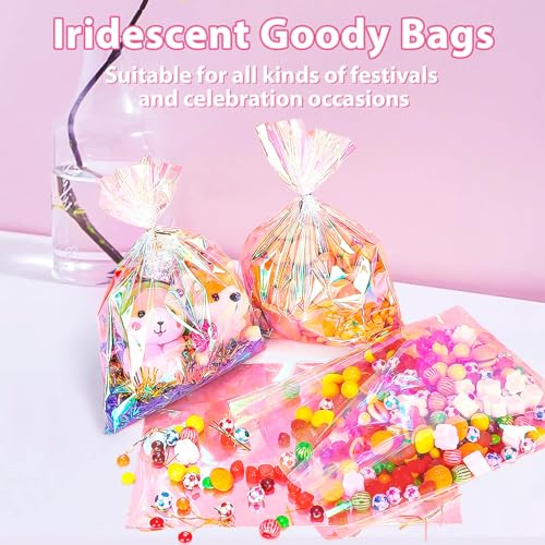 5x7 Inch Iridescent Cellophane Treat Bags - color: Iridescent, size: 5x7 Inch
