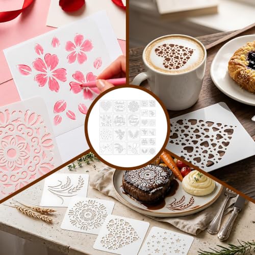 24 Pcs Sourdough Stencils for Bread, Artisan Bread Stencils Baking Mold Set