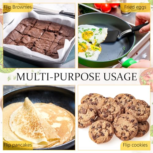 2Pcs Mini Silicone Cookie Brownie Spatula, Solid Flat, Black - color: Black, style: Solid Flat