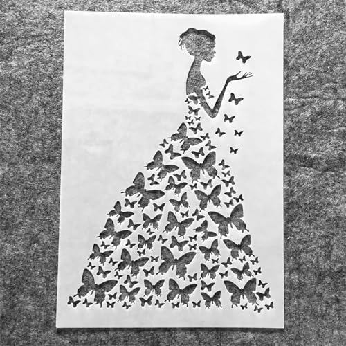 TIAMECH A4 Reusable Wedding Bride Stencil for Painting - style: Wedding Bride