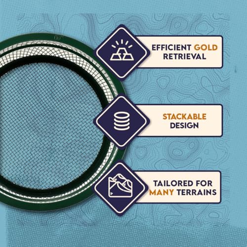 SE 5.5 Inch Mini Stackable Classifier Gold Prospecting Pan - 20 Holes/Square Inch Stainless Steel Mesh Sifting Pan, Green - size: GP4-20
