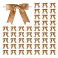 Meseey 50 Pcs 3 Inches Twist Tie Satin Ribbon Bows Latte Pretied Premade Craft Bows for Treat Bags Gift Wrapping Basket Wedding Baby Shower Brithday Christmas Party (3", Latte) - color: Latte