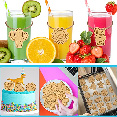 Cunhill 16 Pcs Summer Beach Cookie Cutters with Plunger, Tropical Molds