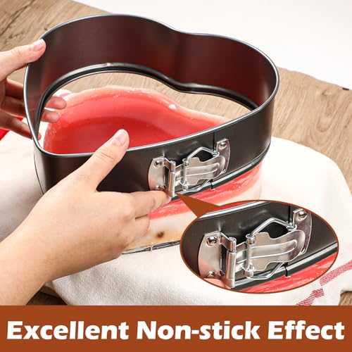 Webake 9in Heart Shaped Nonstick Springform Pan, Ideal for Cheesecakes, Quiches, Black - size: 9 in Heart