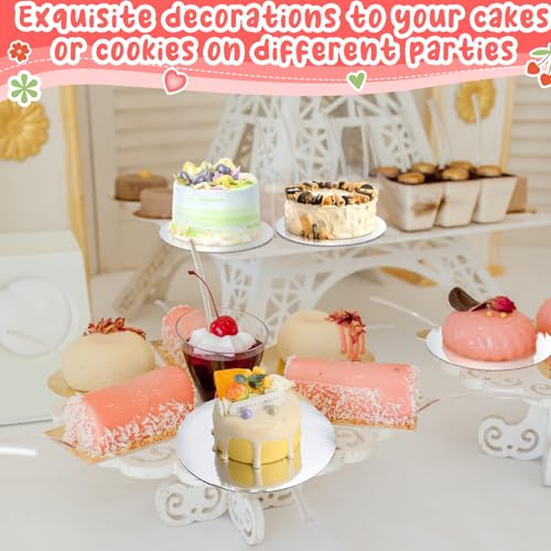 Newtay 100 Pcs 5 Inch Mini Round Cake Boards, Silver - color: Silver