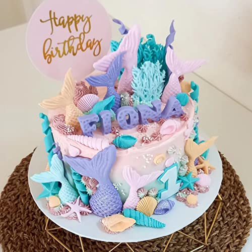 Seashell Silicone Molds, AIMEIKI 5 Pack Marine Theme Cake Fondant Silicone Molds Seashell Conch Starfish Baking Molds for Decorating Cake Candy Chocolate DIY Craft Projects - color: Marine Theme Molds