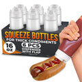 HYQO 6 Pcs 16 oz Condiment Squeeze Bottles for Sauces, Self-Closing Valve - size: 16 oz Inverted