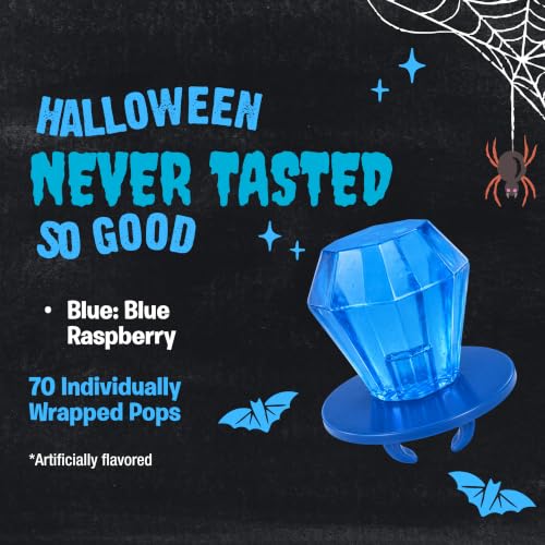 Ring Pop Halloween Blue Candy Lollipops, 70 Count Bulk Pack - size: 70 Count