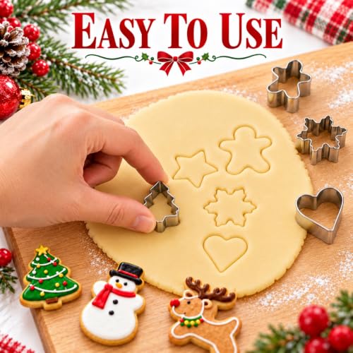 Mini Christmas Cookie Cutters Set,20PCS Stainless Steel Cookie Cutters - style: Mini Christmas