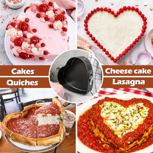 Webake 9in Heart Shaped Nonstick Springform Pan, Ideal for Cheesecakes, Quiches, Black - size: 9 in Heart