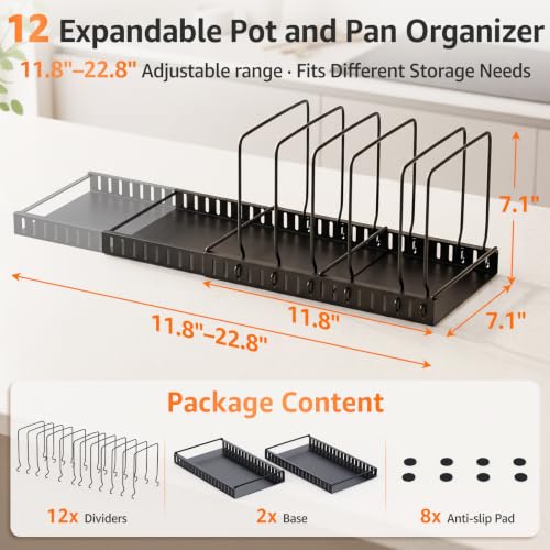 Cutting Board and Baking Sheet Organizer for Cabinet with Solid Metal Base