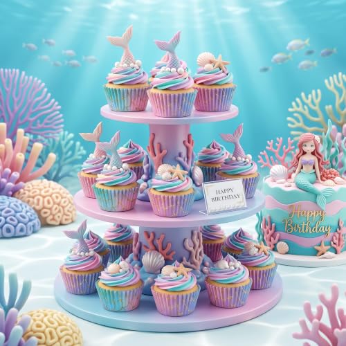 Mermaid Cupcake Liners 200 Pack Pastel Baking Cups Party Decor - style: Style B