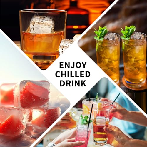 Large Ice Cube Trays Silicone (2.5-Inches) - Large Ice Tray Molds for making 4 Giant Ice Cubes for Whiskey (black 2 pack) - color: black 2 pack