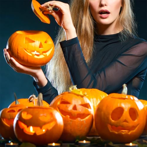 Pumpkin Carving Kit 22Pcs Stencils Tools Set Halloween Decoration - style: Pumpkin Carving Set