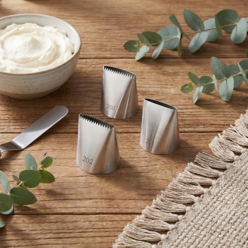 Extra Large Piping Tips, 4 PCS Stainless Steel Half Row Braided Boquillas