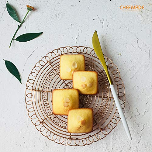 CHEFMADE Financier Cake Pan, 12-Cavity Non-Stick Square Muffin Pan Biscuits Cookies Bakeware for Oven Baking (Champagne Gold - size: 02 - Financier Square 12 Cups