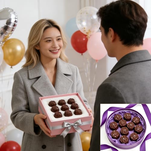 2Packs Silicone Valentine Chocolate Molds 10-Cavity Rose-Shaped - color: Rose bomb