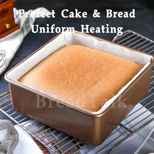 8-Inch Square Baking Pan Set, 3-Inch Deep Nonstick Carbon Steel, 2 Pack - size: 8″ Square Deep