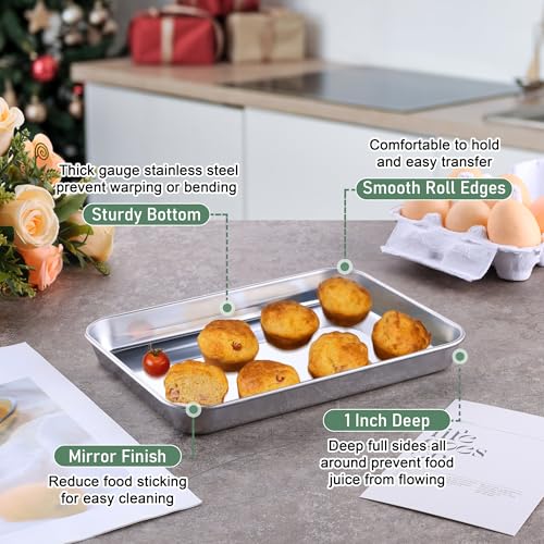 Homikit Toaster Oven Pan with Rack (1 Small Baking Sheet+1 Rack), 9” x 7” - size: 9*7 Inch