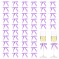 Purple Satin Pre-Tied Twist Tie Bows, 50 Pack for Treat Bags - color: Purple