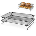 Cooling Racks for Baking, 2-Pack Stackable 17 x 11 in, Black - size: Set of 2 - 16.8x11x3 inch