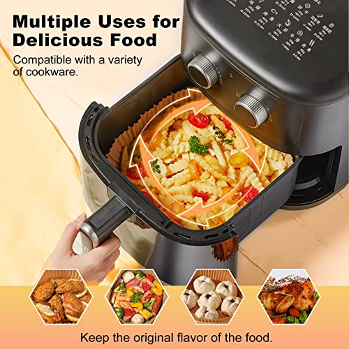 Air Fryer Liners Disposable, 100Pcs Parchment Paper 9IN Round for 8-10QT - size: 9"Round