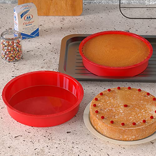 2 Pack 9.5 inch Cake Pans, Nonstick Silicone Cake Molds