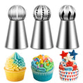 Ball Russian Piping Tips, 3 Pieces, Stainless Steel
